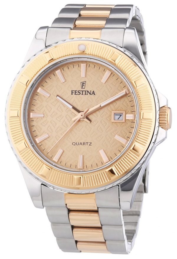 Festina Dress F16685-2 Kello Beige / Kullansävytetty Teräs