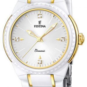 Festina Dress F16698-2 Kello Valkoinen / Kullansävytetty