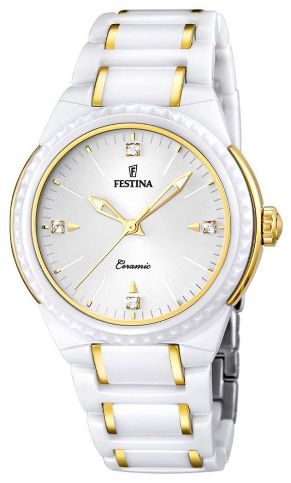 Festina Dress F16698-2 Kello Valkoinen / Kullansävytetty