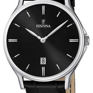 Festina Dress F16745-5 Kello Musta / Nahka