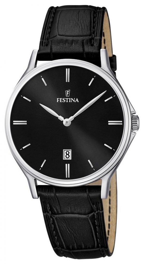 Festina Dress F16745-5 Kello Musta / Nahka