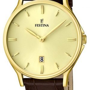 Festina Dress F16747-2 Kello Samppanja / Nahka