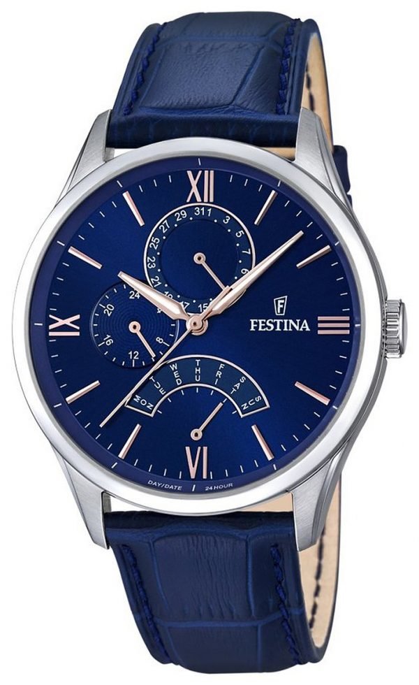 Festina Dress F16823-3 Kello Sininen / Nahka