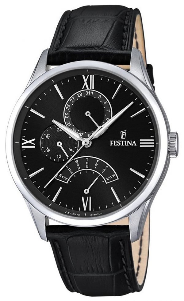 Festina Dress F16823-4 Kello Musta / Nahka