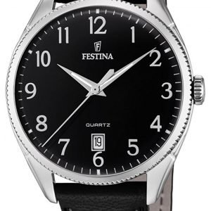 Festina Dress F16977-2 Kello Musta / Nahka