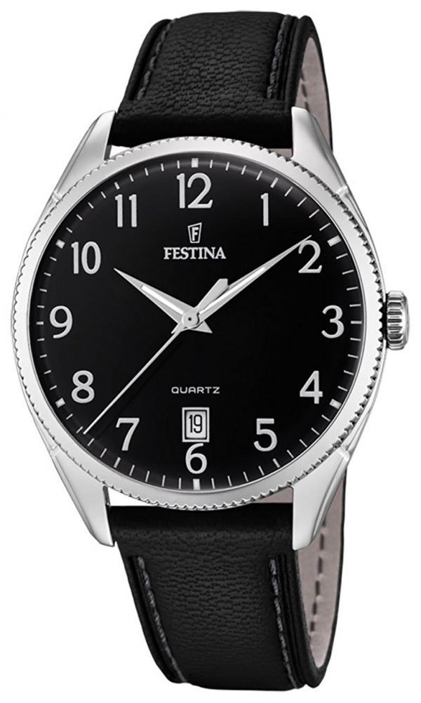 Festina Dress F16977-2 Kello Musta / Nahka