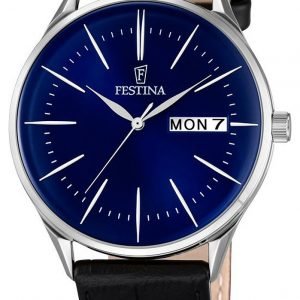 Festina Dress F6837-3 Kello Sininen / Nahka