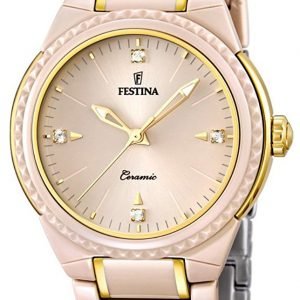 Festina F16698-3 Kello Pinkki / Kullansävytetty Teräs