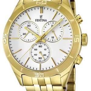 Festina F16764-1 Kello Valkoinen / Kullansävytetty Teräs