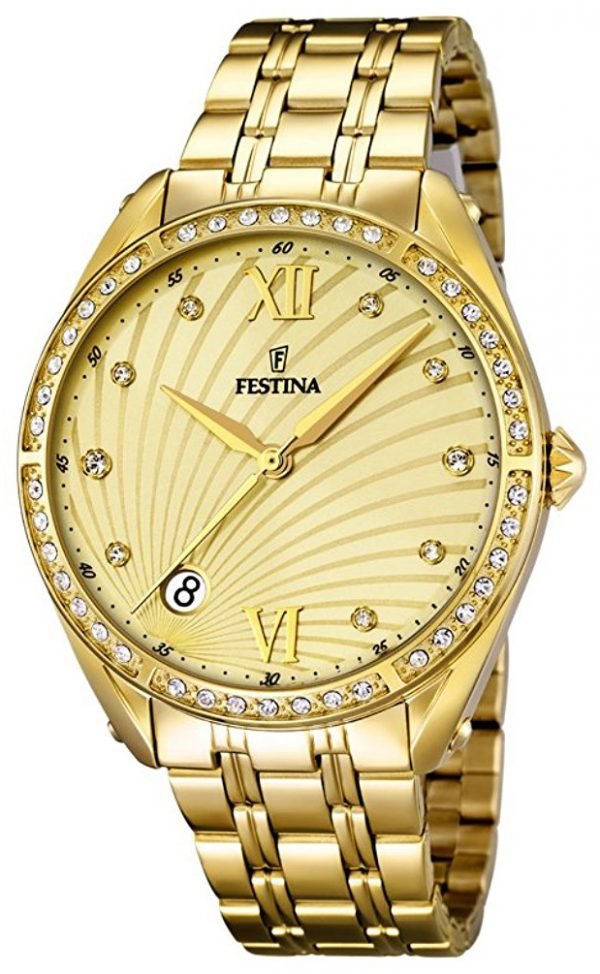 Festina F16895-2 Kello Kullattu / Kullansävytetty Teräs