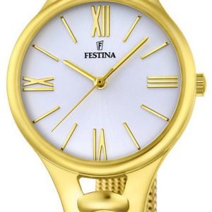 Festina F16951-1 Kello Valkoinen / Kullansävytetty Teräs