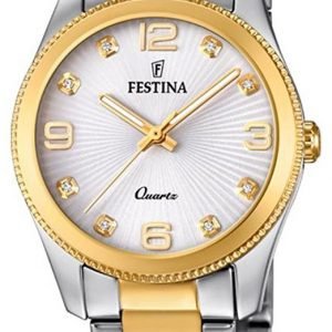 Festina F20209-1 Kello Valkoinen / Kullansävytetty Teräs