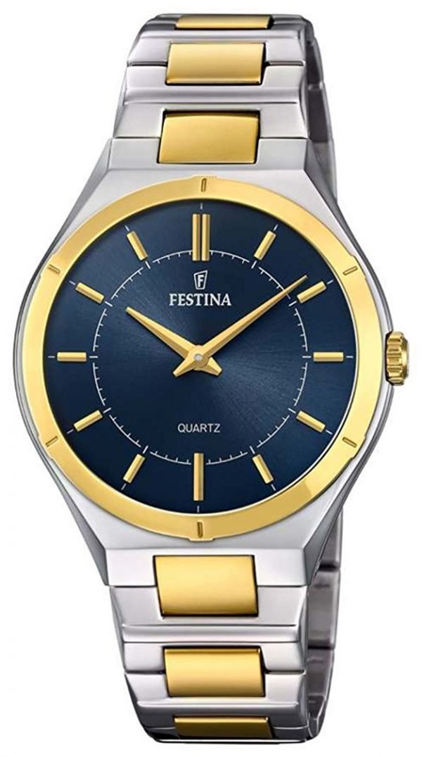 Festina F20245-3 Kello Sininen / Kullansävytetty Teräs