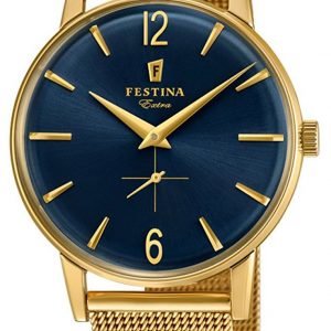 Festina F20253-2 Kello Sininen / Kullansävytetty Teräs