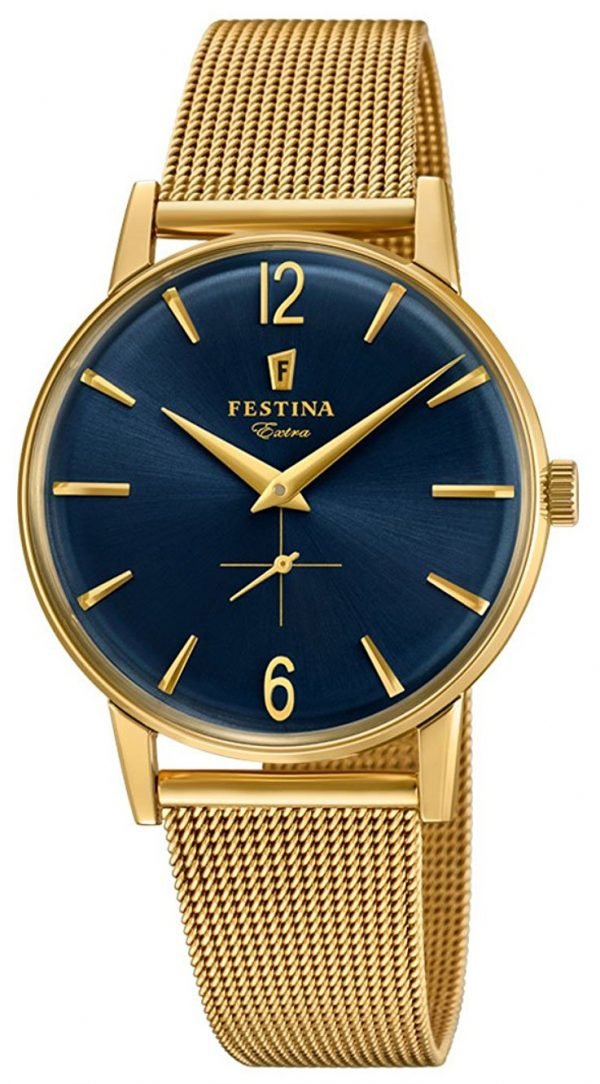 Festina F20253-2 Kello Sininen / Kullansävytetty Teräs