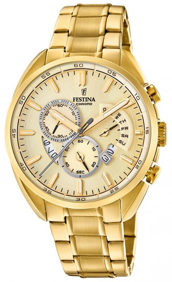 Festina F20267-1 Kello Beige / Kullansävytetty Teräs