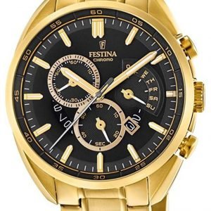 Festina F20267-3 Kello Musta / Kullansävytetty Teräs