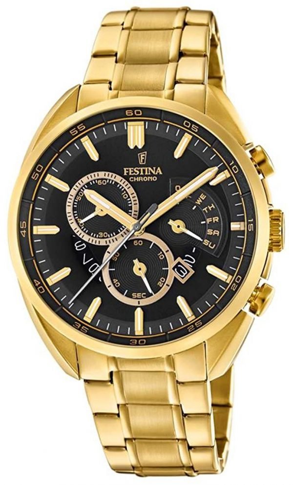 Festina F20267-3 Kello Musta / Kullansävytetty Teräs