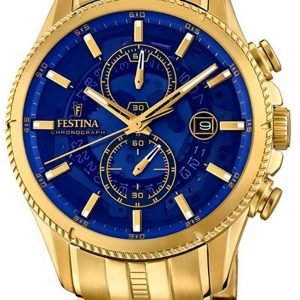 Festina F20269-2 Kello Sininen / Kullansävytetty Teräs