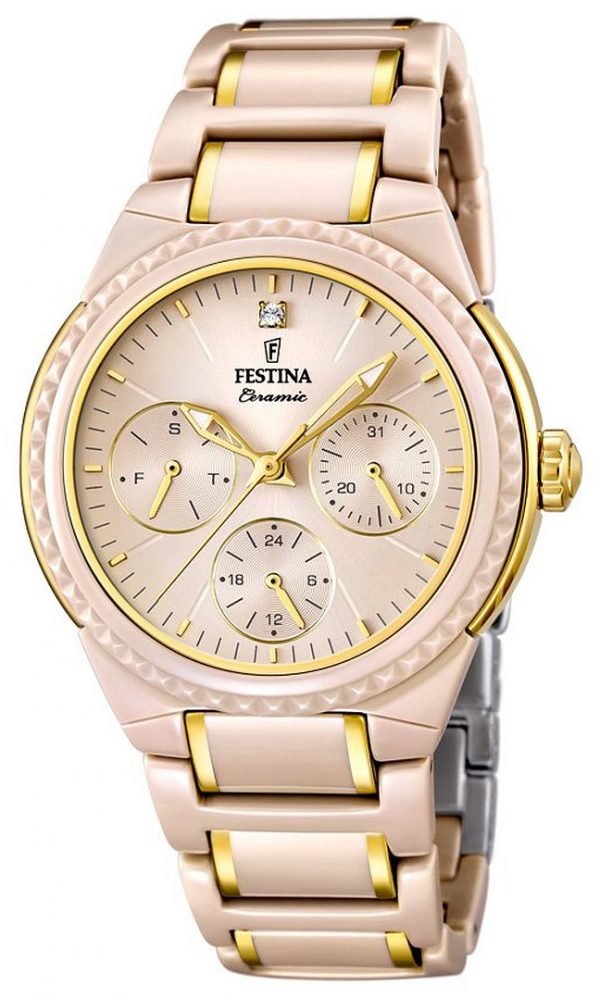 Festina Sport F16699-3 Kello Beige / Kullansävytetty Teräs