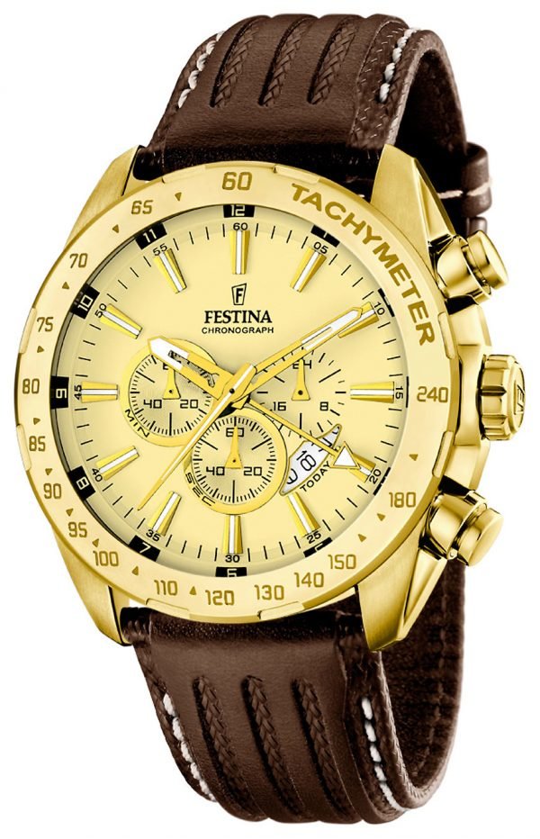 Festina Sport F16879-2 Kello Kullattu / Nahka