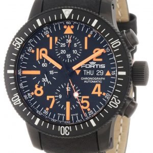 Fortis B-42 Black 638.28.13.L13 Kello Musta / Nahka