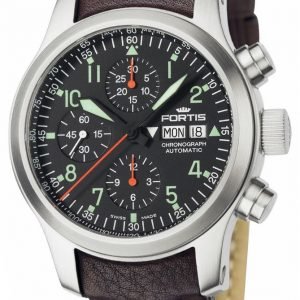 Fortis B-42 Flieger 635.10.41.L16 Kello Musta / Nahka