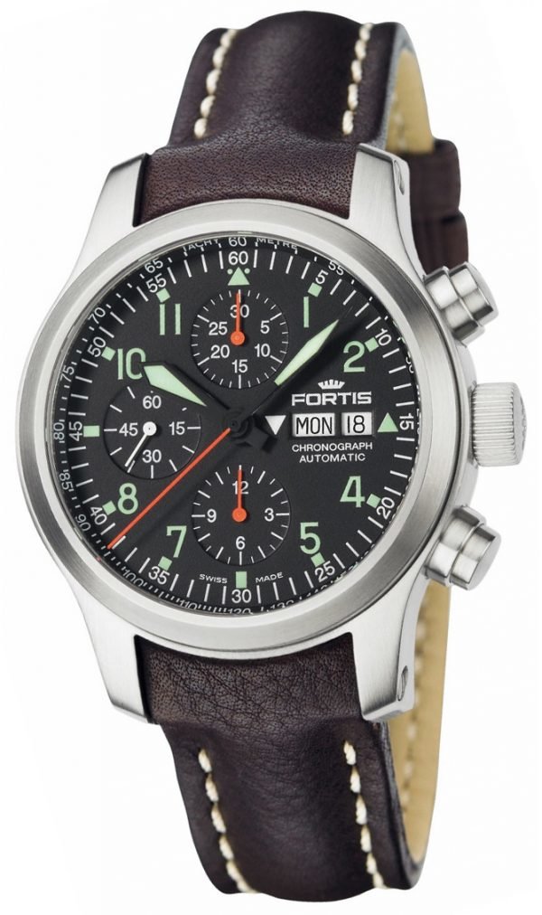 Fortis B-42 Flieger 635.10.41.L16 Kello Musta / Nahka