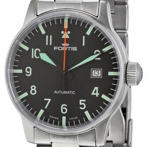 Fortis Flieger 595.11.41.M Kello Musta / Teräs