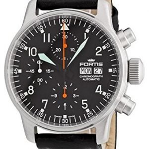 Fortis Flieger 597.11.11.L01 Kello Musta / Nahka