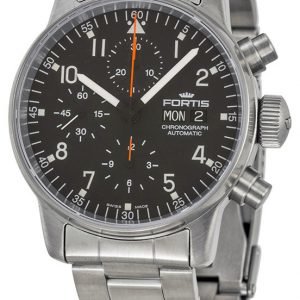 Fortis Flieger 597.22.11.M Kello Musta / Teräs