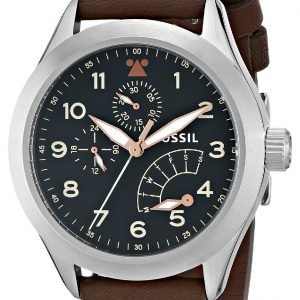 Fossil Aeroflite Ch2939 Kello Musta / Nahka