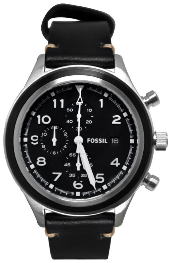 Fossil Chronograph Jr1440 Kello Musta / Nahka