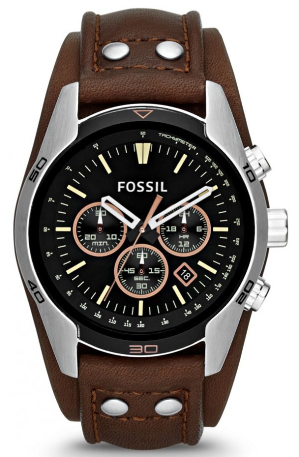 Fossil Coachman Ch2891 Kello Musta / Nahka