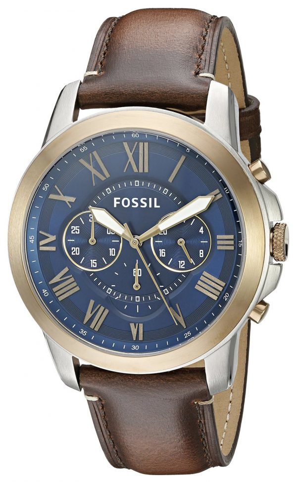 Fossil Grant Fs5150 Kello Sininen / Nahka