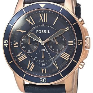 Fossil Grant Fs5237 Kello Sininen / Nahka