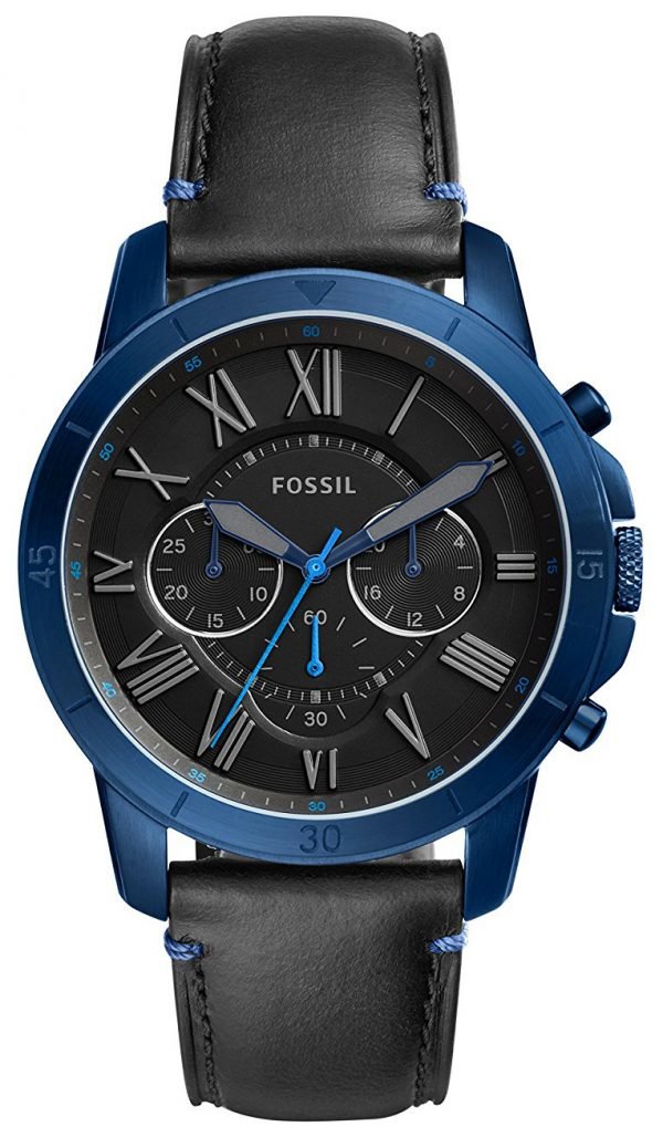 Fossil Grant Fs5342 Kello Musta / Nahka