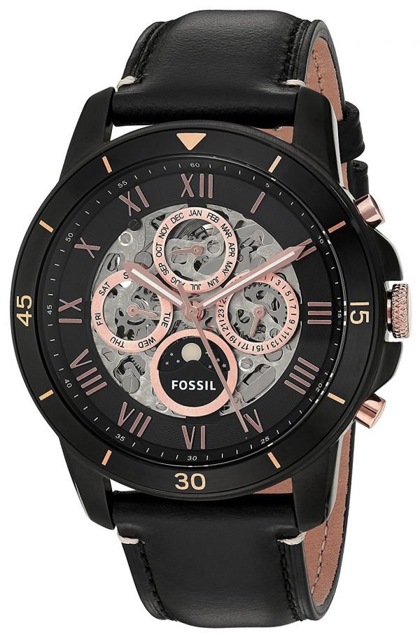 Fossil Grant Me3138 Kello Musta / Nahka