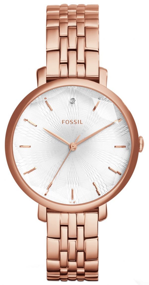 Fossil Jacqueline Es3860 Kello Hopea / Punakultasävyinen