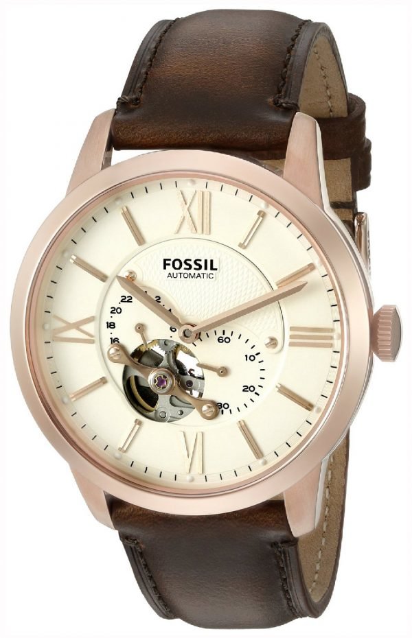 Fossil Mechanical Me3105 Kello Beige / Nahka