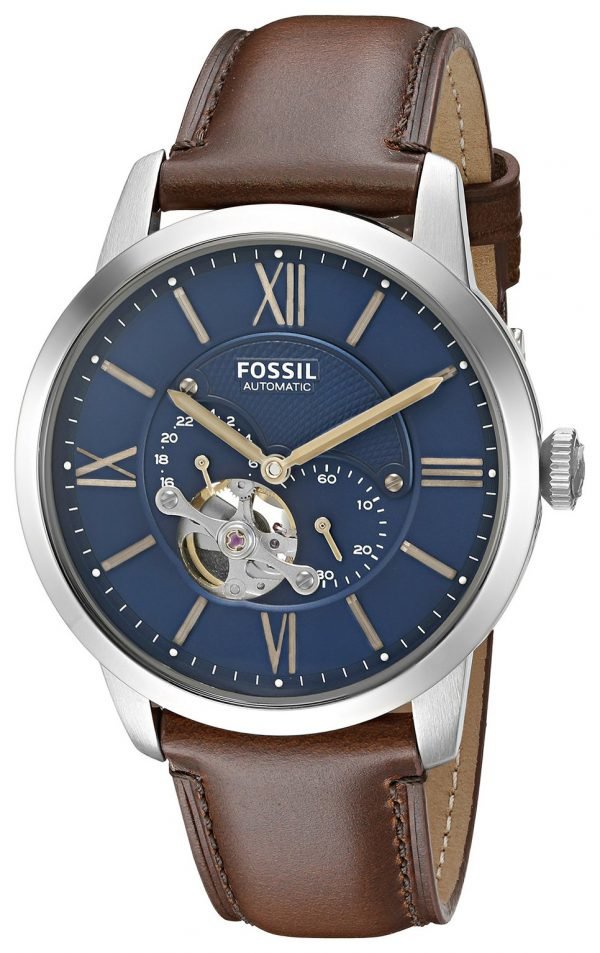 Fossil Mechanical Me3110 Kello Sininen / Nahka