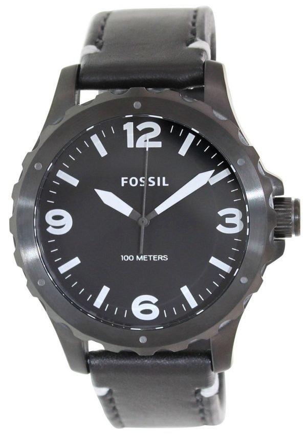 Fossil Nate Jr1448 Kello Musta / Nahka