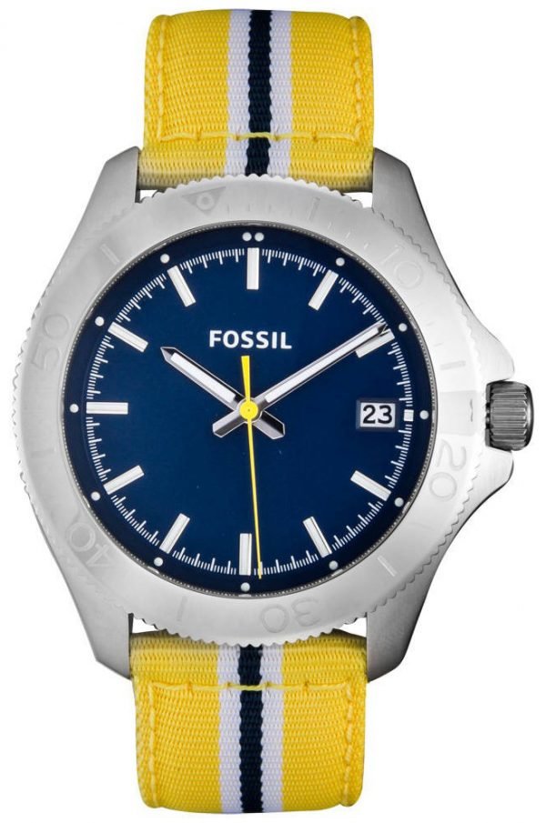 Fossil Retro Traveler Am4477 Kello Sininen / Tekstiili