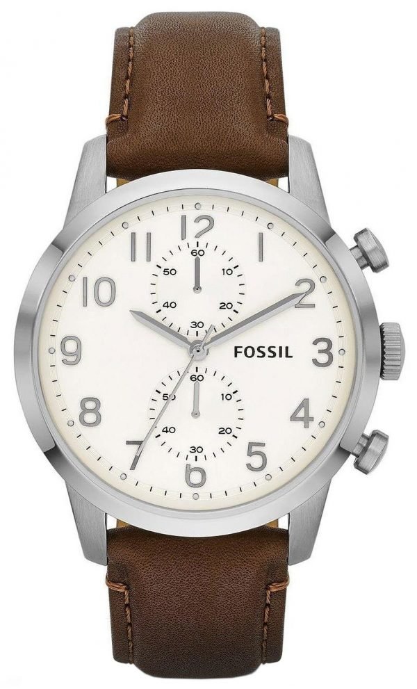 Fossil Townsman Fs4872 Kello Valkoinen / Nahka