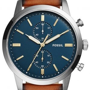 Fossil Townsman Fs5279 Kello Sininen / Nahka