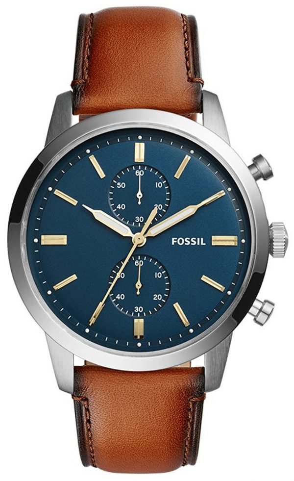 Fossil Townsman Fs5279 Kello Sininen / Nahka