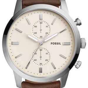 Fossil Townsman Fs5350 Kello Beige / Nahka