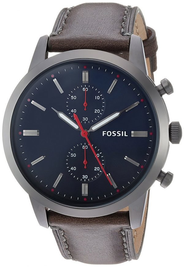 Fossil Townsman Fs5378 Kello Sininen / Nahka