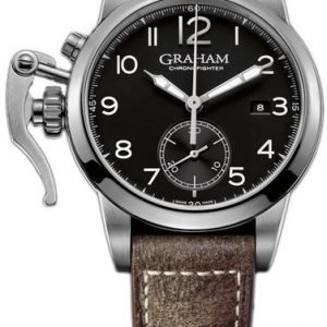 Graham Chronofighter 2cxas.B01a Kello Musta / Nahka