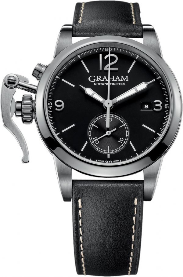 Graham Chronofighter 2cxas.B02a Kello Musta / Nahka